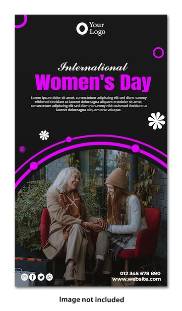 Gratis psd internationale vrouwendag verticaal postontwerp