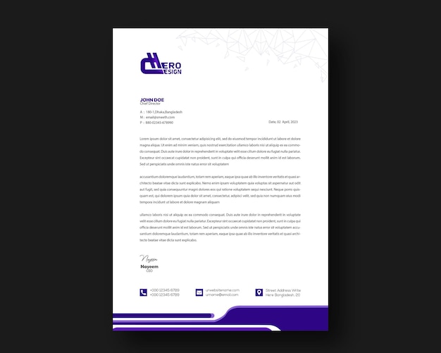 Gratis PSD professionele creatieve briefhoofdsjabloonontwerp