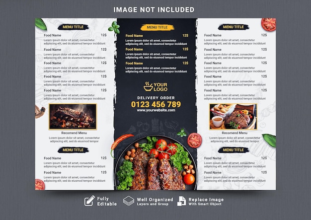 PSD gratis psd restaurant menu drievoudige sjabloon