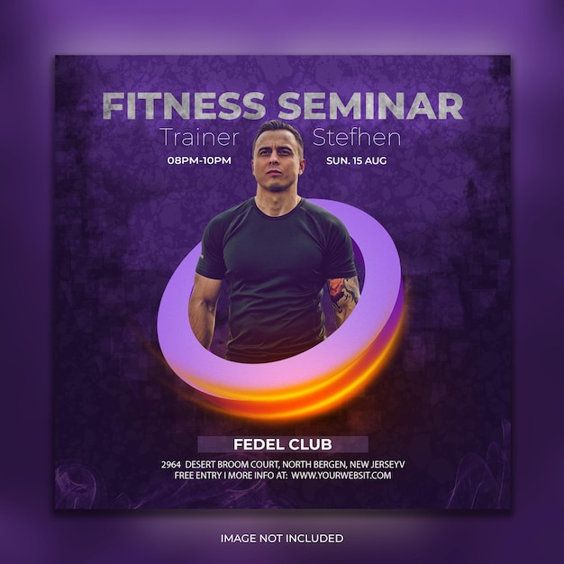 Gratis sjabloon folder voor fitness seminars