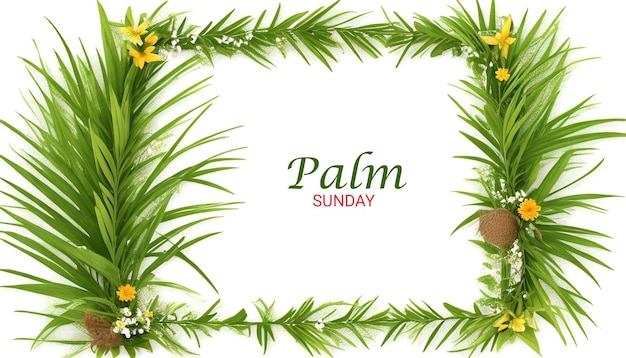 Gratis vector realistisch frame palmzondag