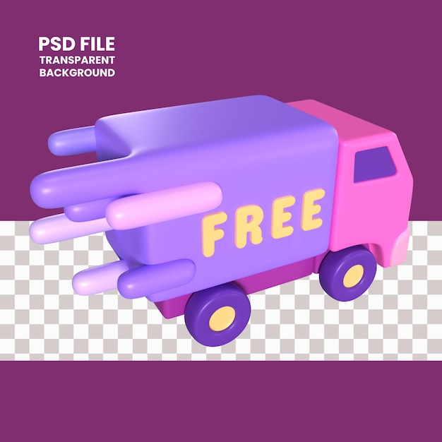 PSD gratis verzending 3d illustratie pictogram