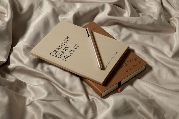 PSD gratitude diary indoors mockup