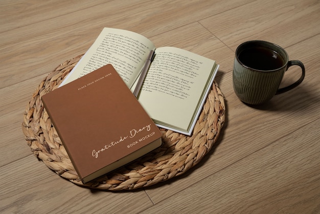 gratitude diary indoors mockup