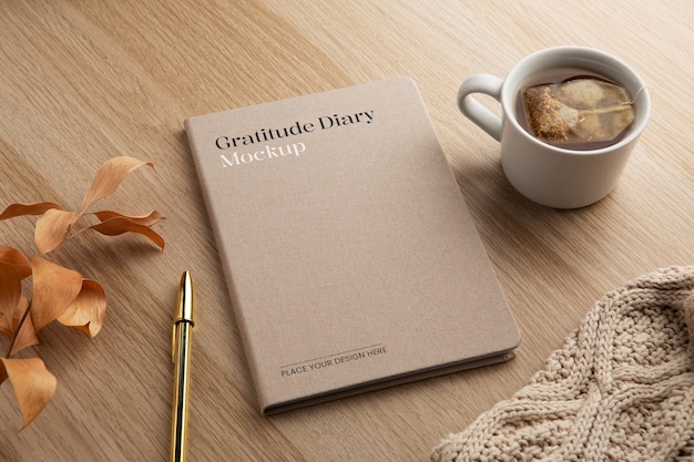 PSD gratitude diary mockup