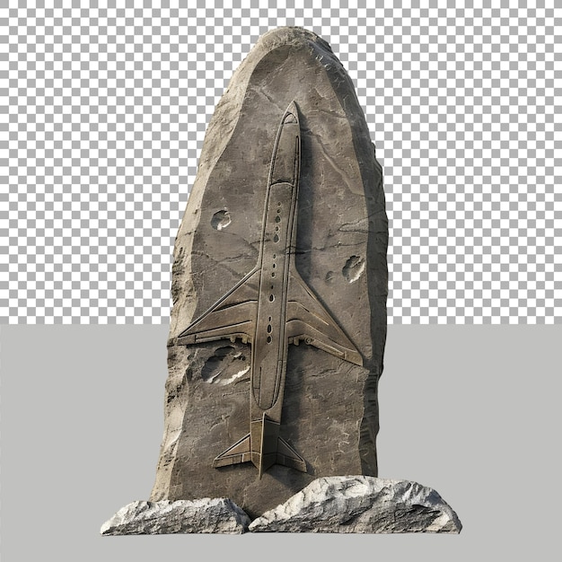 Grave stone on transparent background ai generated