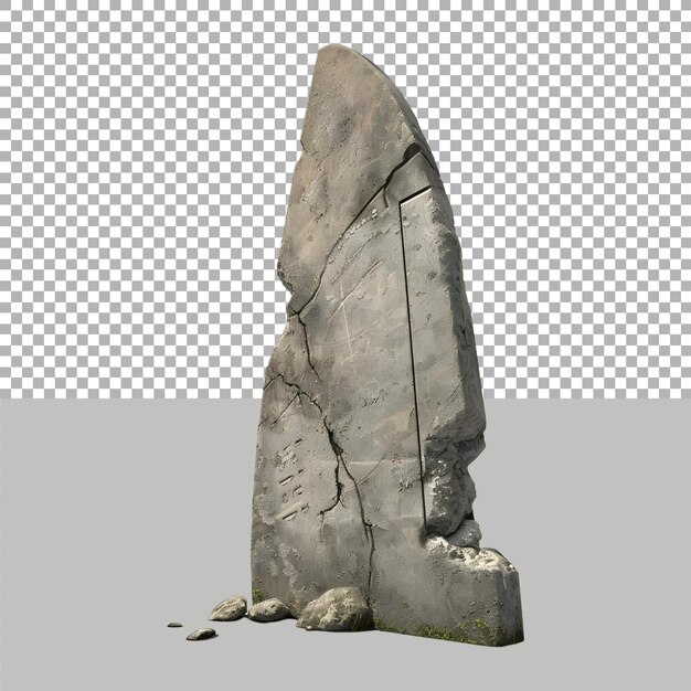PSD grave stone on transparent background ai generated