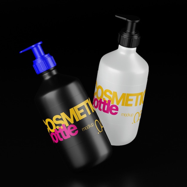 PSD gravity plastic cosmetische fles mockup psd