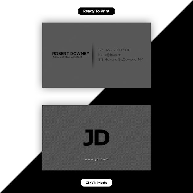 gray and black simple business card template