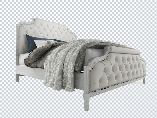 Gray blue vintage bedding set. bed. top view