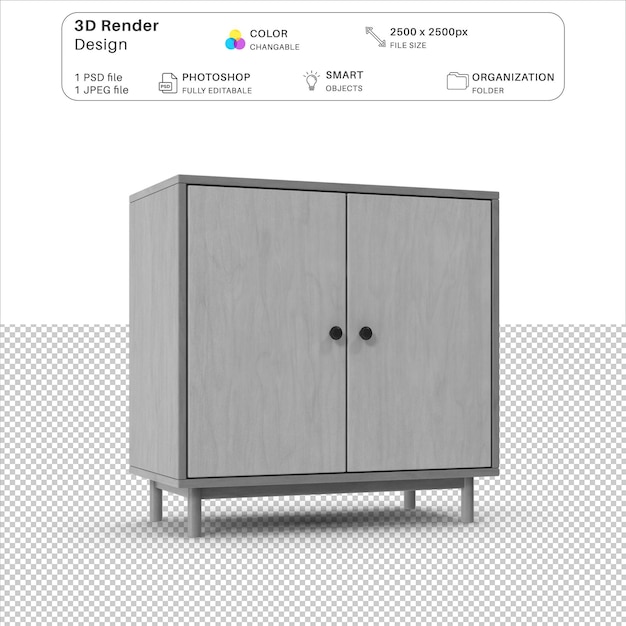 PSD gray cabinet 3d modeling psd file