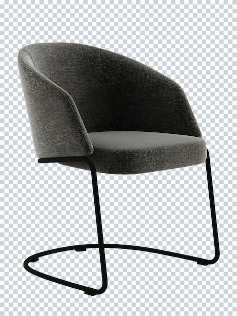 PSD gray chair for waiting in office mockup. perspective. transparent.