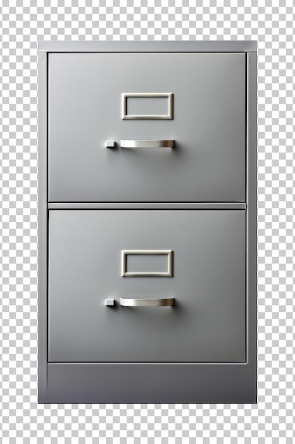 PSD Серый картотечный шкаф изолирован на прозрачном фоне