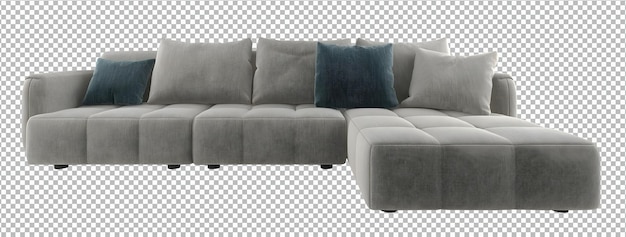 Gray L Bubble sofa and pillow transparent