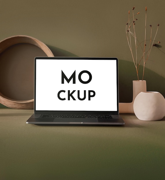 Gray laptop mockup