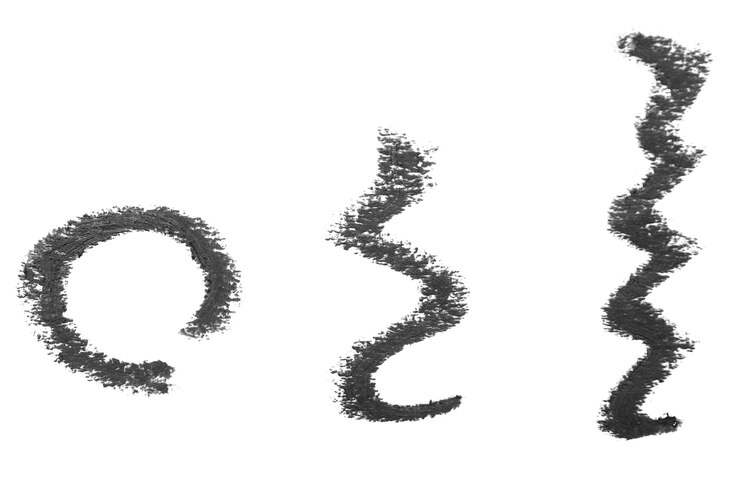 PSD gray lines and smears drawn with a pencil on an empty background