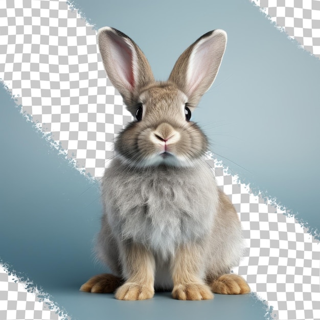 PSD gray rabbit on transparent background