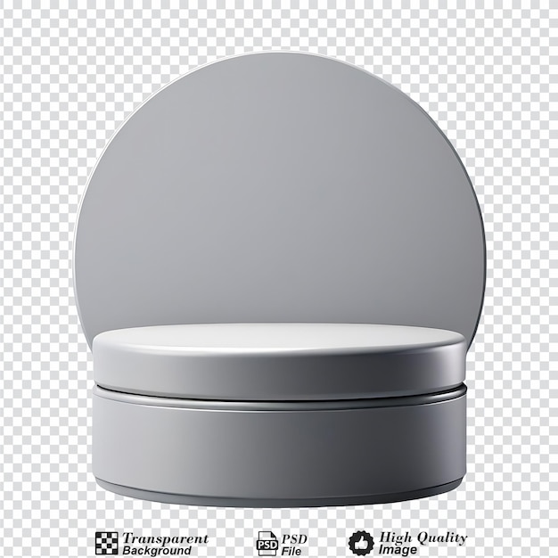 Серый круглый подиум для маркировки косметической продукции, изолированный на прозрачном фоне