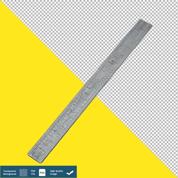 PSD gray ruler isolated on white background measuring tools transparent background png psd