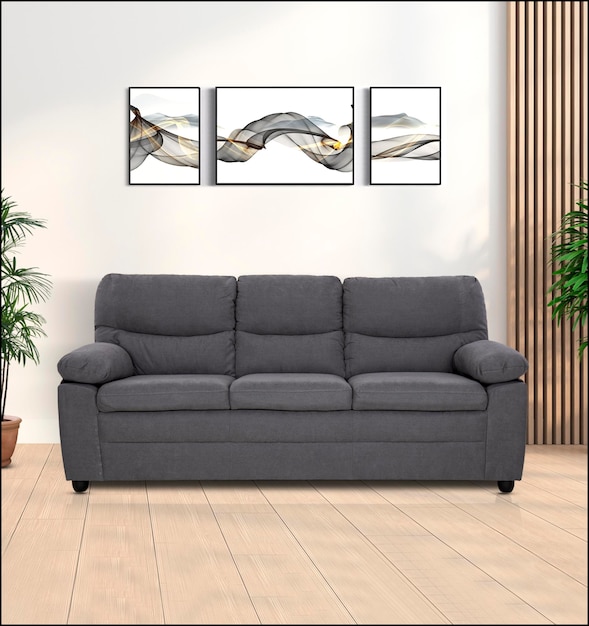 Gray sofa with background mockup PSD