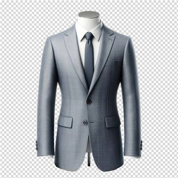 PSD a gray suit with a tie on it is shown