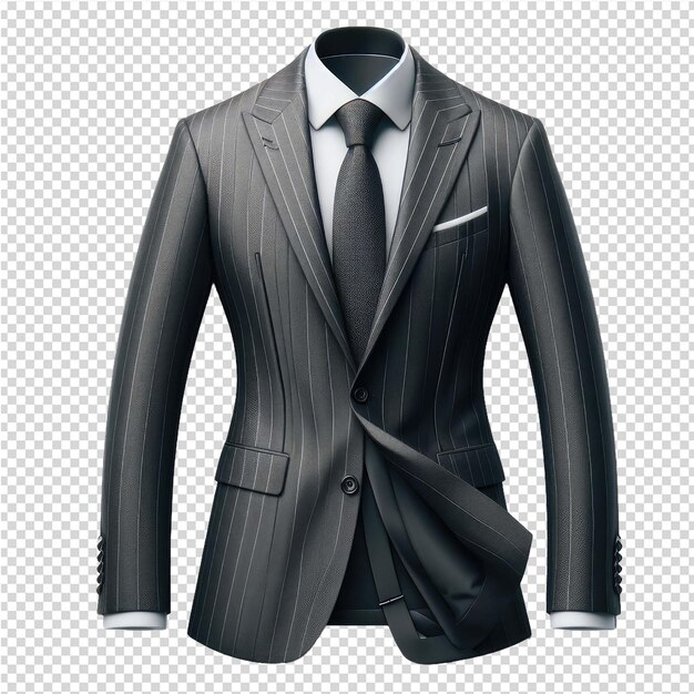 PSD a gray suit with a tie on it