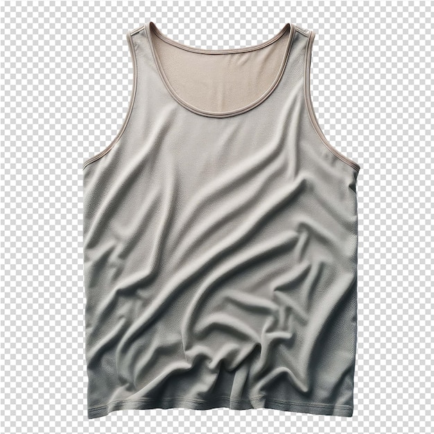 PSD a gray tank top with a gray design on it