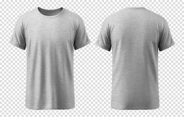 PSD gray tshirt mockup front and back view