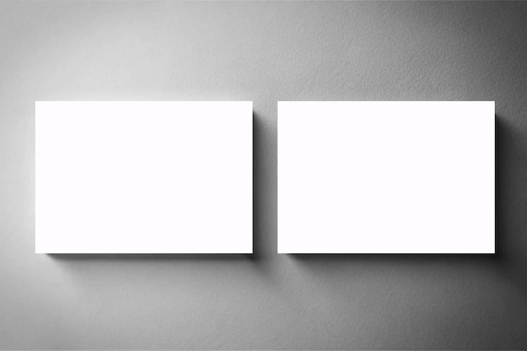 PSD gray wall business card mockup