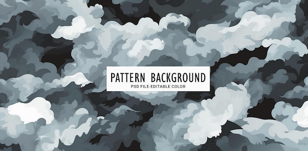 PSD gray and white camouflage pattern in the style of atmospheric clouds artistic darkness background