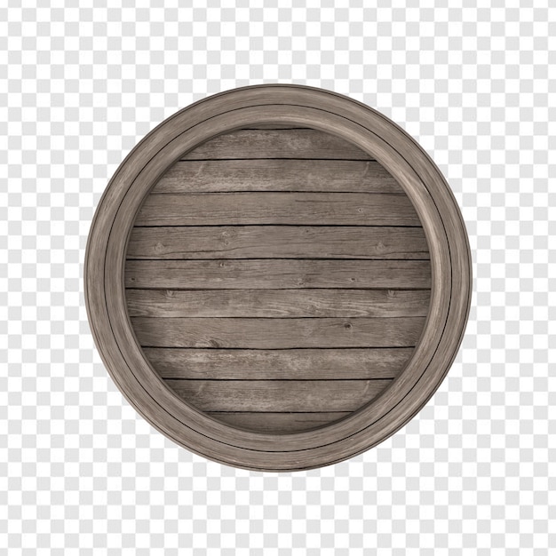 PSD gray wooden circular panel with rope