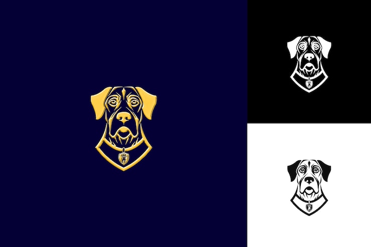PSD great dane icon noble dog face z kwadratową szczęką i majes ilustracja zwierzęta vector art design