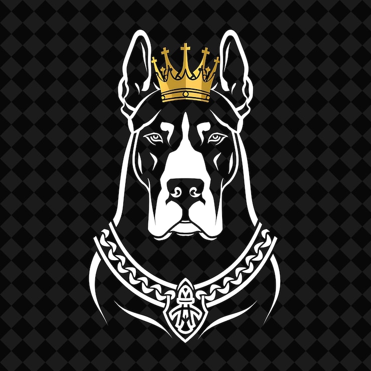 PSD great dane icon noble dog face z kwadratową szczęką i majes ilustracja zwierzęta vector art design