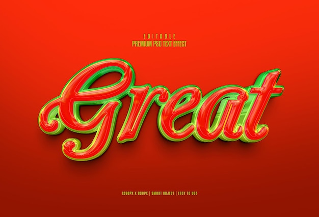 Great glossy editable premium 3d psd text effect