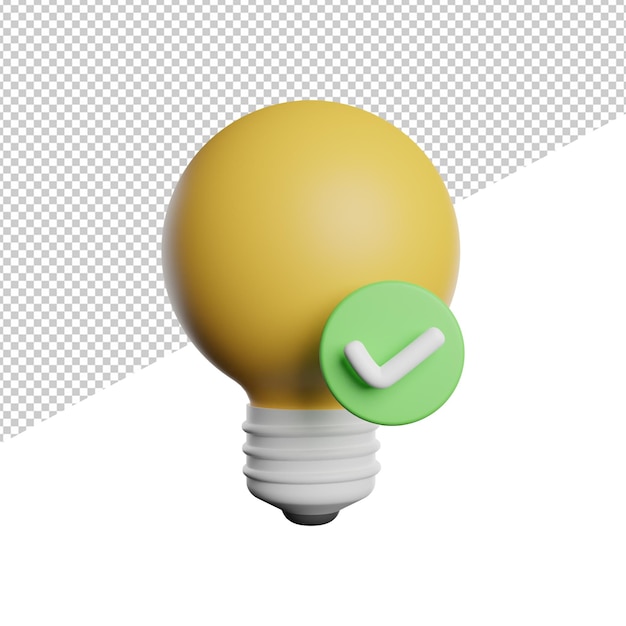 Great Idea Creative Think front view 3d rendering icon illustration on transparent background