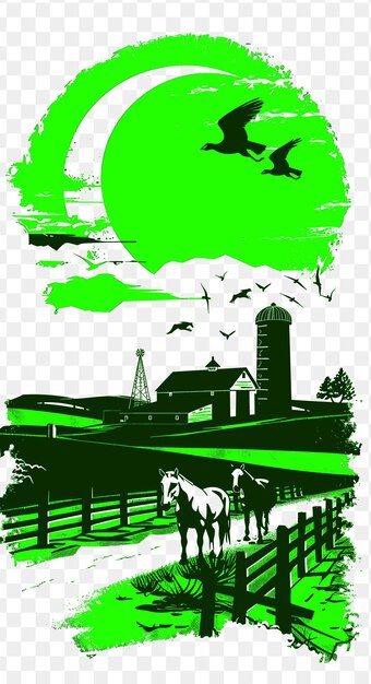 PSD great plains setting with a farm and ranchers for election c poster banner postcard tshirt tattoo