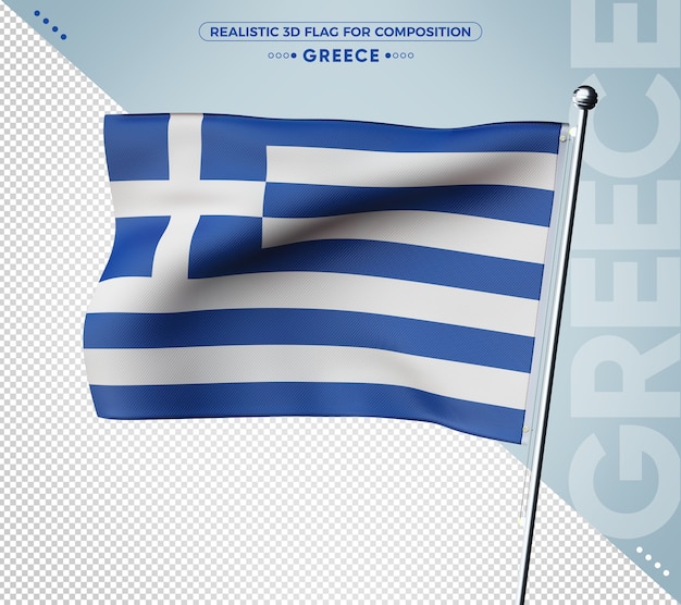 PSD greece 3d textured flag for composition