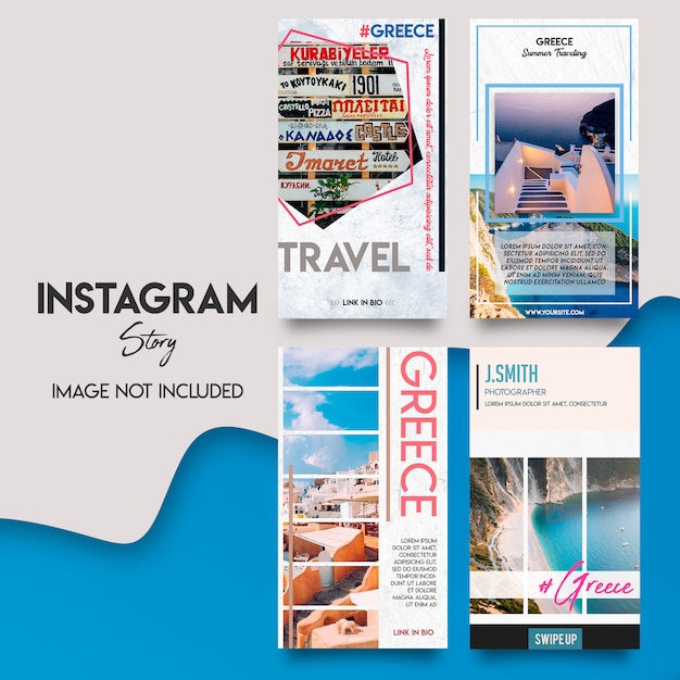 Greece instagram srories template set