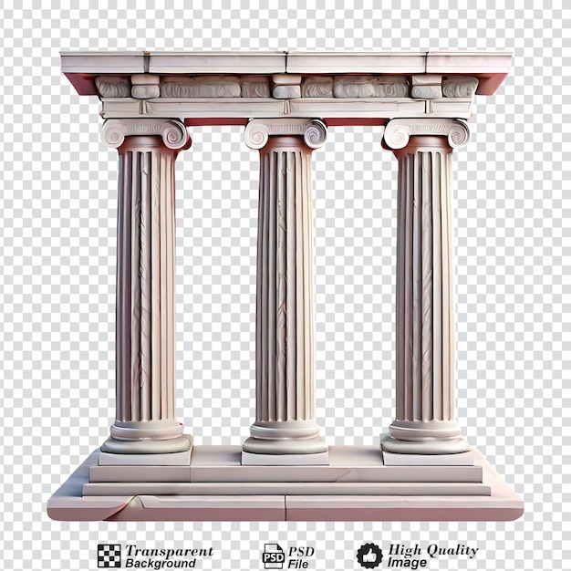 PSD colonne greche isolate su uno sfondo trasparente