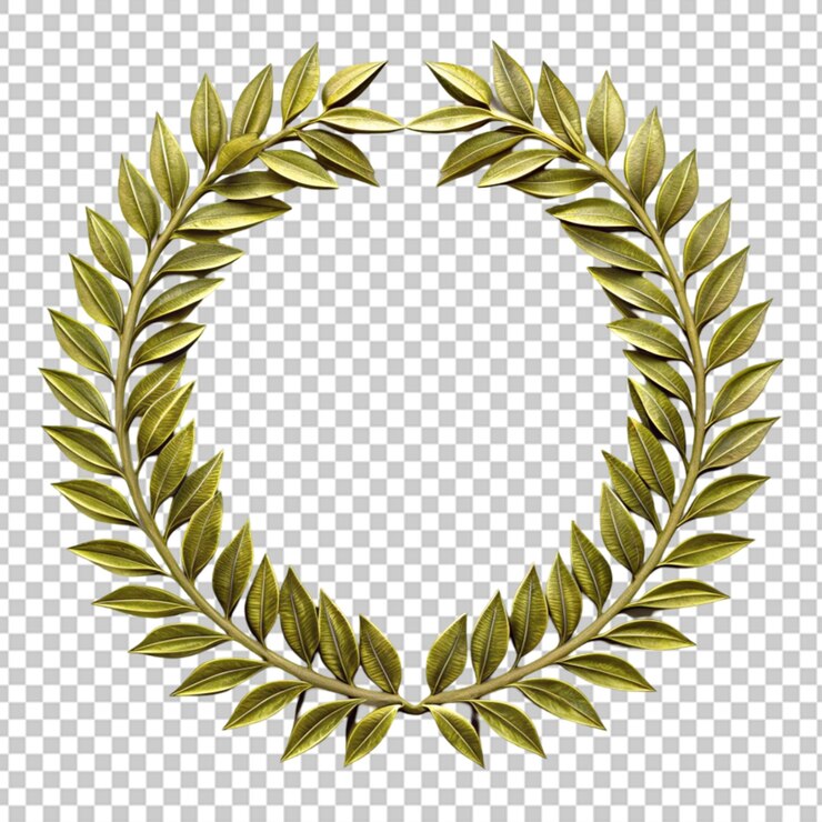 PSD 透明な背景のギリシャのローレル花束