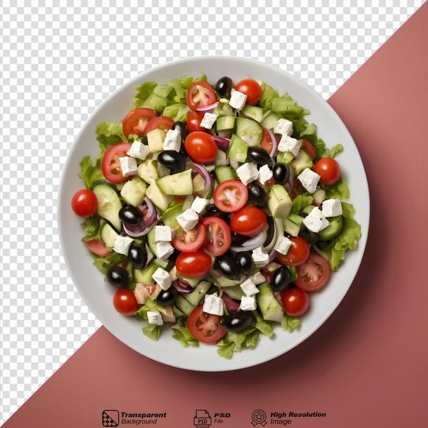 PSD greek salad with transparent background isolated