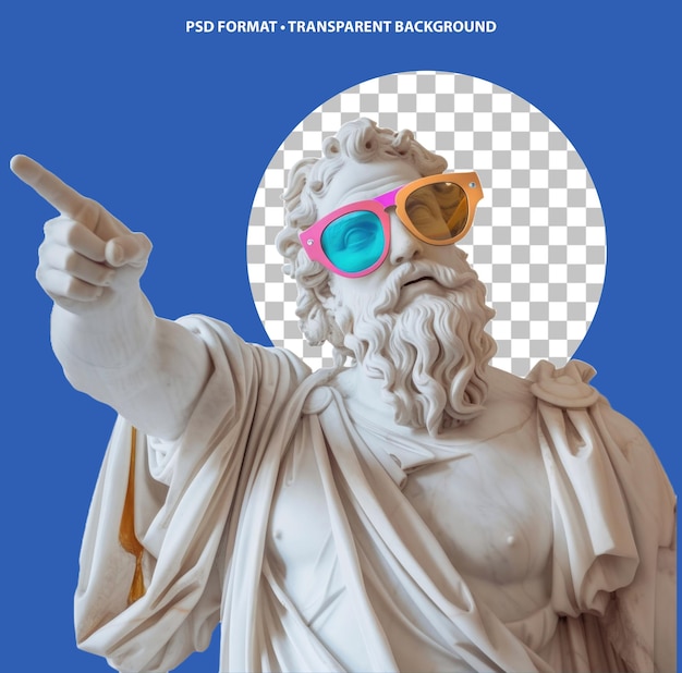 PSD statua greca occhiali da sole colorati