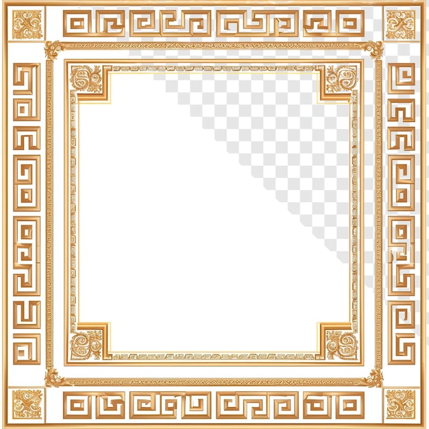 PSD greek style frame border detail isolated