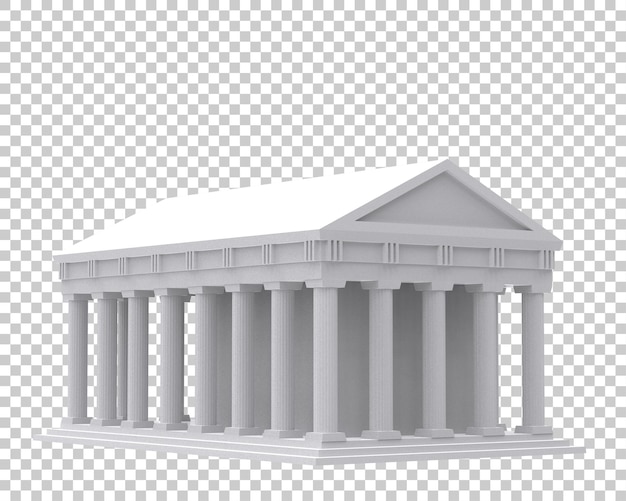 PSD tempio greco isolato su sfondo trasparente 3d rendering illustrazione