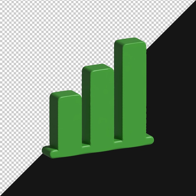 green 3d bar chart representing business growth and statistics