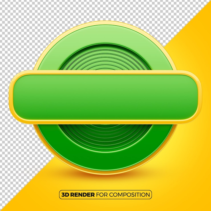 PSD green 3d circular frame for composition
