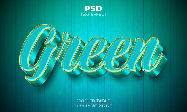 Зеленый 3d редактируемый текстовый эффект