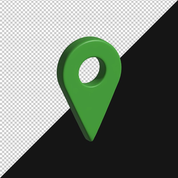 green 3d location pin icon