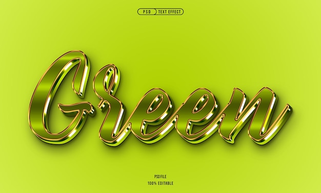 PSD green 3d realistic text effects psd