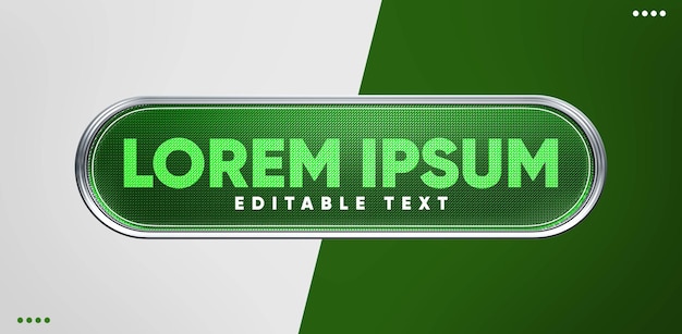 Green 3d render text box with editable text for composition